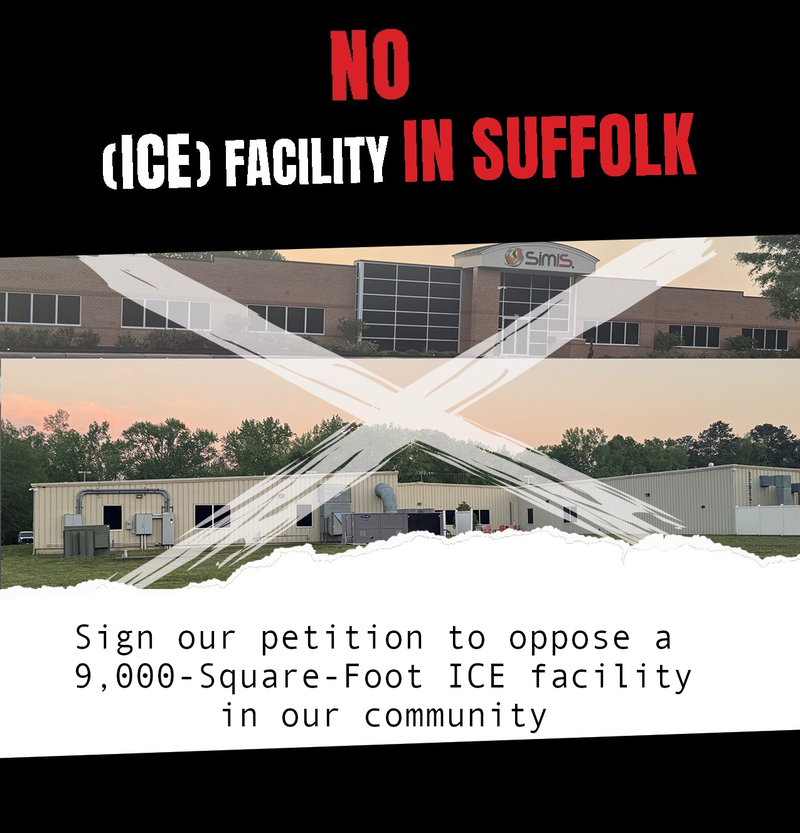 "No (ICE) Facility in Suffolk" - Sign our petition to oppose a 9,000 square-foot ICE facility in our community