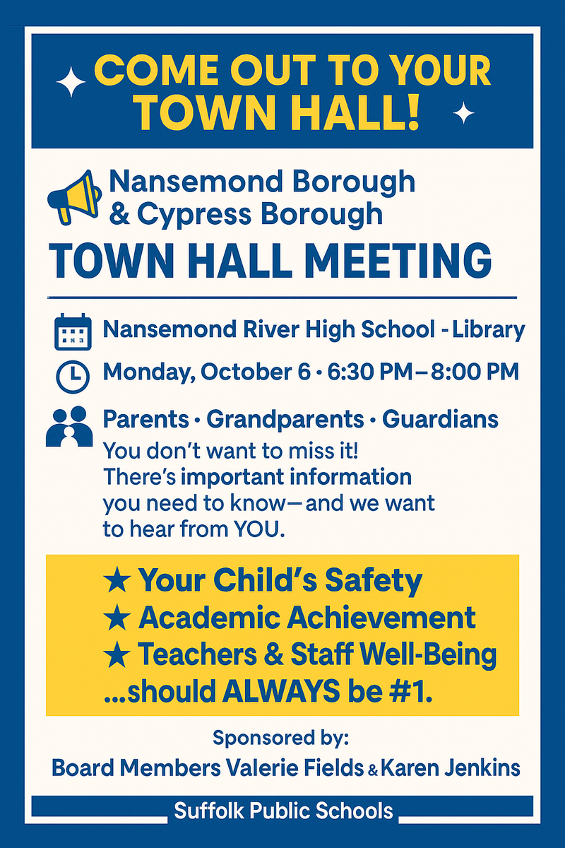 Town Hall Flyer showing same text as in article